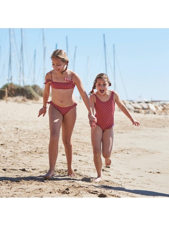 FLOR ROJO Low back Maillot